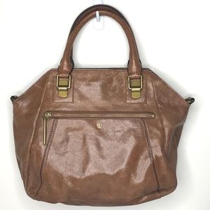 Elliott Lucca Faro City Brown Leather Satchel Bag